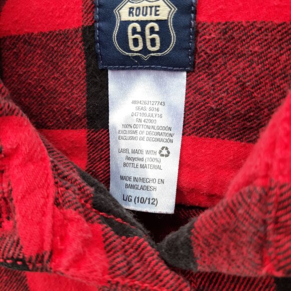 Route 66 Girls' 10/12 Black and Red Plaid Shirt - Picture 3 of 4